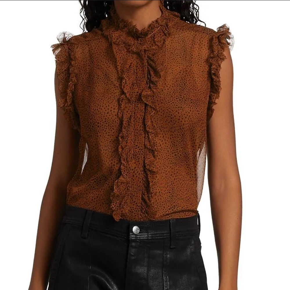 7 for all Mankind-SLEEVELESS RUFFLE TOP